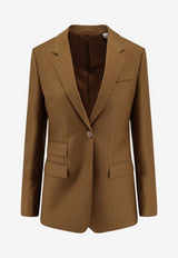 Burberry Single-Breasted Buttoned Blazer Brown 8126168C5357_HAZELNUT_40017646