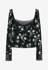 Dolce & Gabbana Floral Print Cropped Blouse Multicolor F7BQ1TFSA9GHX6BZ_Black_40005290