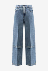 The Attico Logo Patch Straight-Leg Jeans Blue 260WCP00294DDD116AA024_Blue_54017460