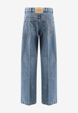 The Attico Logo Patch Straight-Leg Jeans Blue 260WCP00294DDD116AA024_Blue_54017460
