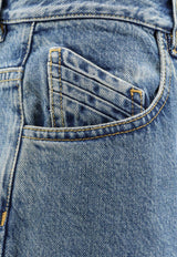 The Attico Logo Patch Straight-Leg Jeans Blue 260WCP00294DDD116AA024_Blue_54017460