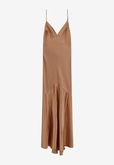 Elisabetta Franchi Daily Satin Midi Dress Brown ABR3462E2EV8_Suede_41973246