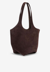 The Attico La Scoop Suede Shoulder Bag Brown 260WAH00062LBT007AA204_DARK BROWN_54017486