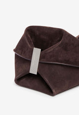 The Attico La Scoop Suede Shoulder Bag Brown 260WAH00062LBT007AA204_DARK BROWN_54017486