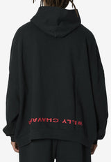 Willy Chavarria Welcome To America Oversized Hoodie Black WCJSY0241--001