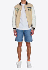 Off-White Varsity Bomber Jacket Cream OMJA122S26-LEA002-1010