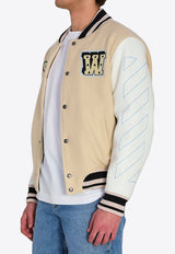 Off-White Varsity Bomber Jacket Cream OMJA122S26-LEA002-1010