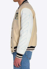 Off-White Varsity Bomber Jacket Cream OMJA122S26-LEA002-1010