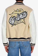 Off-White Varsity Bomber Jacket Cream OMJA122S26-LEA002-1010