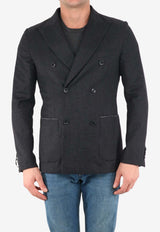Tonello Double-Breasted Wool-Blend Jacket Gray 06GW050-7164U-900