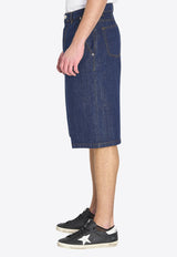 AMI PARIS Denim Bermuda Shorts Blue HS0837-DE0122-402