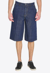 AMI PARIS Denim Bermuda Shorts Blue HS0837-DE0122-402
