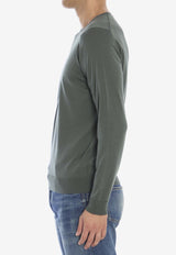 John Smedley Lundy Crewneck Sweater Green LUNDY--HIGHLAND GREEN