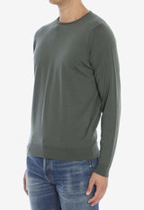 John Smedley Lundy Crewneck Sweater Green LUNDY--HIGHLAND GREEN