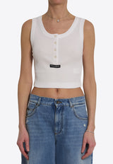 Dolce & Gabbana Cropped Tank Top White F8W42T-FU7AV-W0800