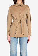 Max Mara Agenzia Belted Wool Shirt Camel 2611041211600-10321-001