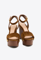 Gianvito Rossi Ardèa 70 Suede Platform Sandals Brown G32753-70LEG-TEXAS