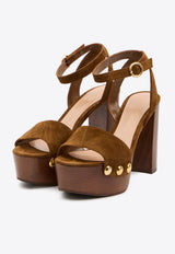 Gianvito Rossi Ardèa 70 Suede Platform Sandals Brown G32753-70LEG-TEXAS