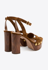 Gianvito Rossi Ardèa 70 Suede Platform Sandals Brown G32753-70LEG-TEXAS