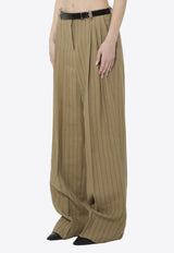 Dolce & Gabbana Pinstriped Tailored Pants Beige FTDMIT-FR3F2-S8052