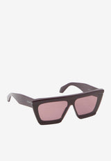Alaïa Mask Rectangular Sunglasses Burgundy AA014S003--99