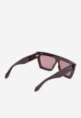 Alaïa Mask Rectangular Sunglasses Burgundy AA014S003--99