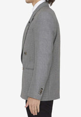 Lardini Double-Breasted Wool Blazer Gray 6906-61571-901