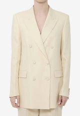 Tagliatore Double-Breasted Buttoned Blazer Beige JJASMINE-340021-299