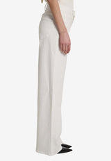 MOTHER Rerun Zip Sneak Jeans White 12488-544--TNN