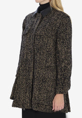 Max Mara Angio Herringbone Wool Jacket Brown 2521086143600-10718-003