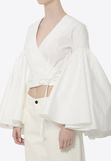 Jacquemus Cache-Coeur Paysan Cropped Top White TOW00904A-W00648-100