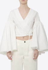 Jacquemus Cache-Coeur Paysan Cropped Top White TOW00904A-W00648-100