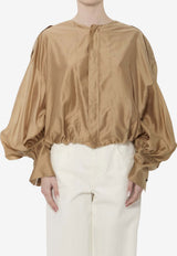 TheLatest Diana Crewneck Cropped Puffed Shirt Beige TLW04007T0161-ABTP-T0045