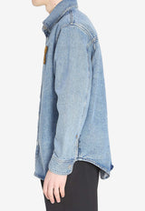 AMI PARIS Ami De Coeur Denim Overshirt Blue UJK897-DE0046-480