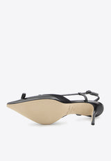 Jimmy Choo Afia 65 Slingback Pumps in Patent Leather Black AFIA\MESH SB 65-DQN-BLACK
