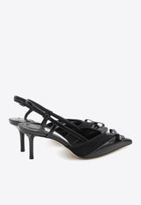Jimmy Choo Afia 65 Slingback Pumps in Patent Leather Black AFIA\MESH SB 65-DQN-BLACK