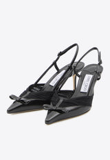 Jimmy Choo Afia 65 Slingback Pumps in Patent Leather Black AFIA\MESH SB 65-DQN-BLACK