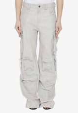 Salvatore Santoro Leather Cargo Pants Beige 46050-NIV-CALCE