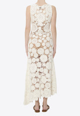 Self-Portrait Crochet Knit Maxi Dress White AC26031XW--WHITE