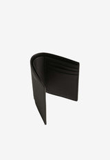 Saint Laurent Stamped Logo Grained Leather Compact Wallet Black 668726-BTY0N-1000