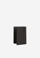 Saint Laurent Stamped Logo Grained Leather Compact Wallet Black 668726-BTY0N-1000