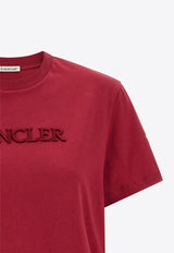 Moncler Embroidered-Logo Crewneck T-shirt Burgundy L10938C00021-89AUO-438