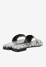 Paris Texas Rosa Zebra Print Flat Sandals Monochrome PX796-XPZSF-ZEBRA
