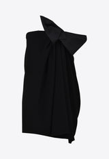 Saint Laurent Bow-Embellished Strapless Mini Dress Black 514632-Y012W-1000