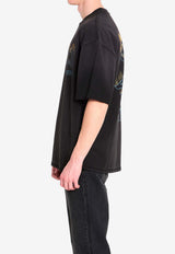 Amiri Ma Quad Flames Oversized T-shirt Black AMTOJR1112--001