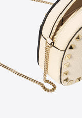 Valentino Oval Rockstud Crossbody Bag in Grained Leather Ivory 7W2P0AR4-VSH-I16