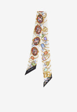 Dolce & Gabbana Printed Silk Twill Bandeau White FS215A-GDDLI-HA5ZD