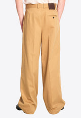 Loewe Logo Patch Wide-Leg Pants Beige H526Y04X67--3430