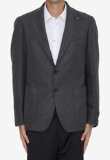 Tagliatore Single-Breasted Wool-Blend Blazer Gray 1SMC22K-220014-EN801