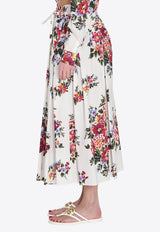 Dolce & Gabbana Floral Bouquet Print Midi Poplin Skirt Multicolor F4DC7T-HS5UU-HA5ZO